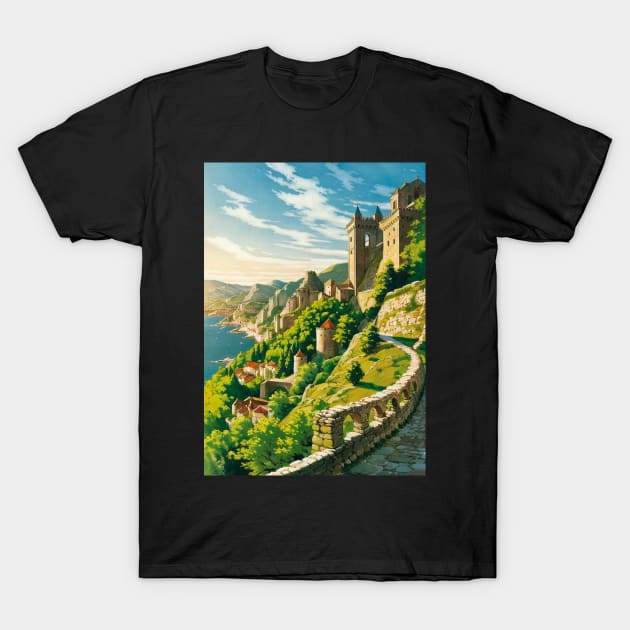Edge of the Sea of Swords - Sword Coast Faerun D&D Art T-Shirt by CursedContent
